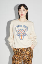 Le Sweatshirt Eddie Broderie Leo Beige