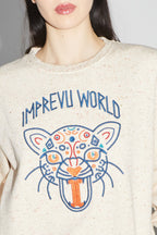 Le Sweatshirt Eddie Broderie Leo Beige