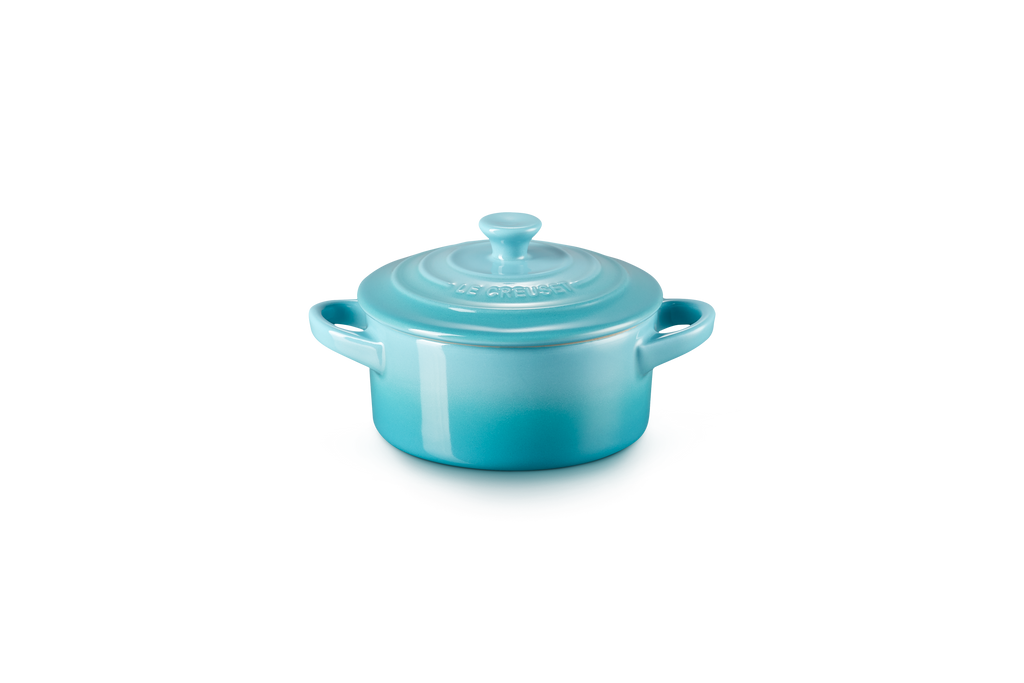 Round Mini Ceramic Cocotte - 250ml/10cm - Caribbean - Coloured Knob