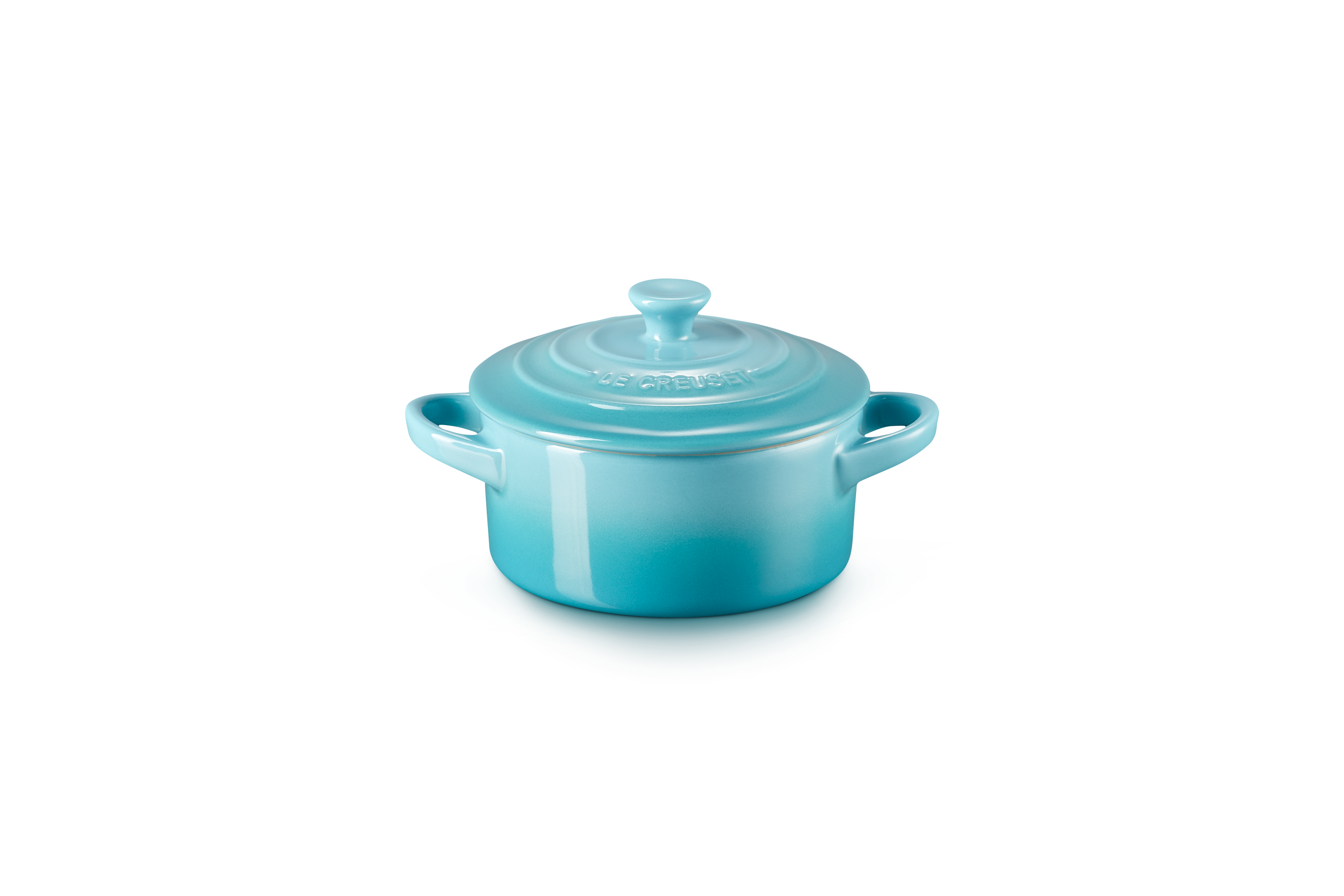 Round Mini Ceramic Cocotte - 250ml/10cm - Caribbean - Coloured Knob