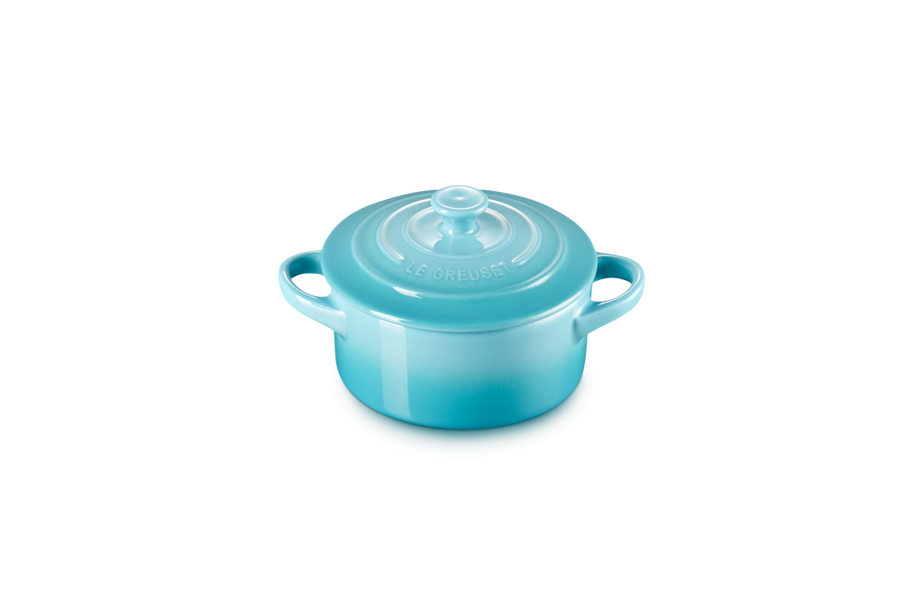Round Mini Ceramic Cocotte - 250ml/10cm - Caribbean - Coloured Knob