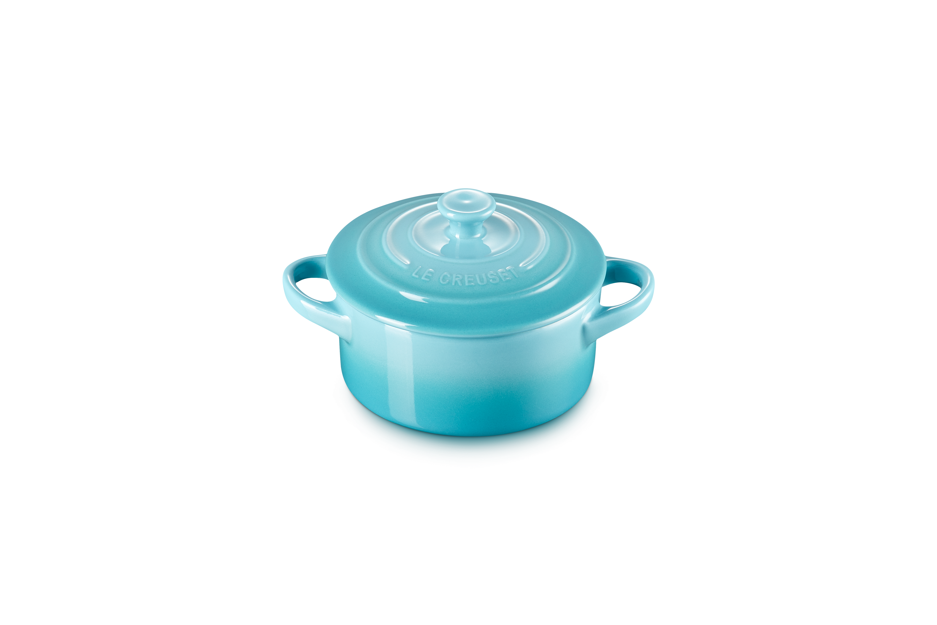 Round Mini Ceramic Cocotte - 250ml/10cm - Caribbean - Coloured Knob