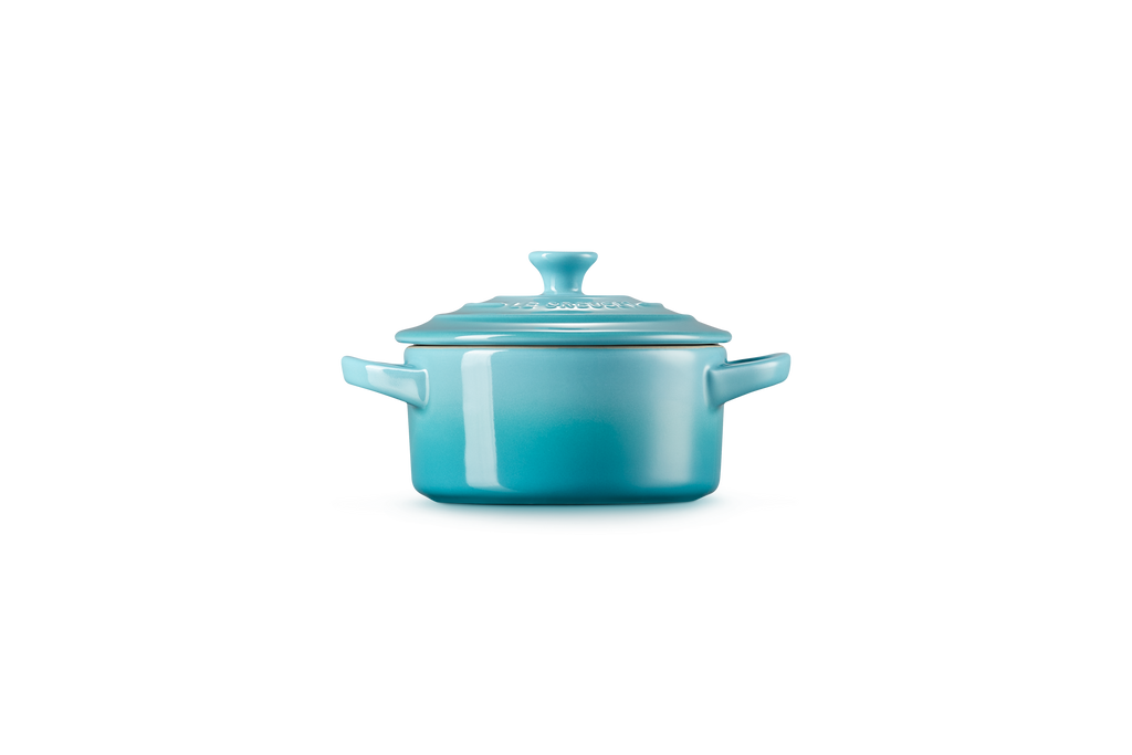 Round Mini Ceramic Cocotte - 250ml/10cm - Caribbean - Coloured Knob