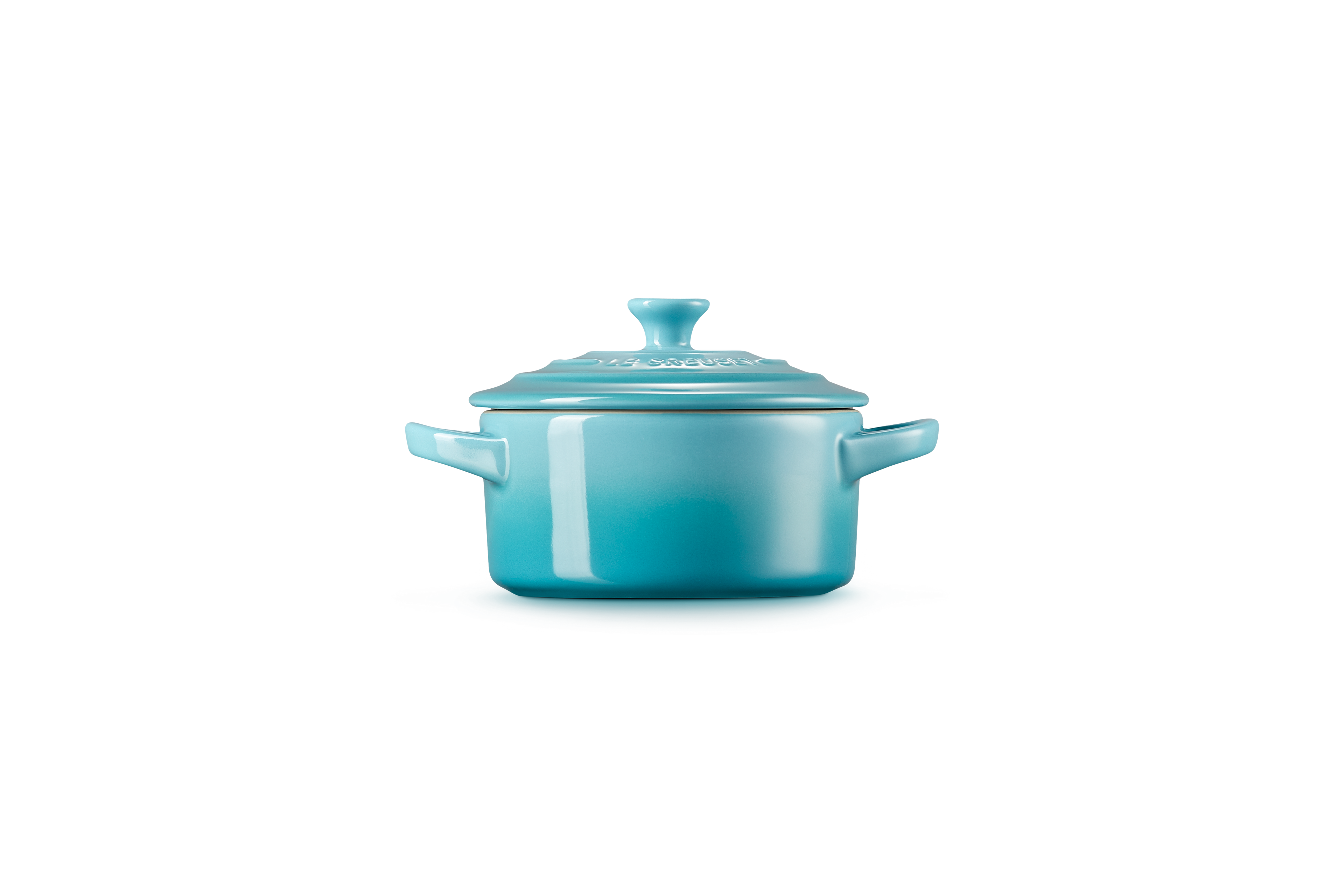 Round Mini Ceramic Cocotte - 250ml/10cm - Caribbean - Coloured Knob