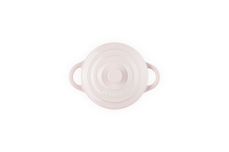 Mini Round Ceramic Casserole - 10Cm - Pink Cloth - Colored Button