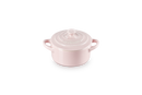 Mini Round Ceramic Casserole - 10Cm - Pink Cloth - Colored Button
