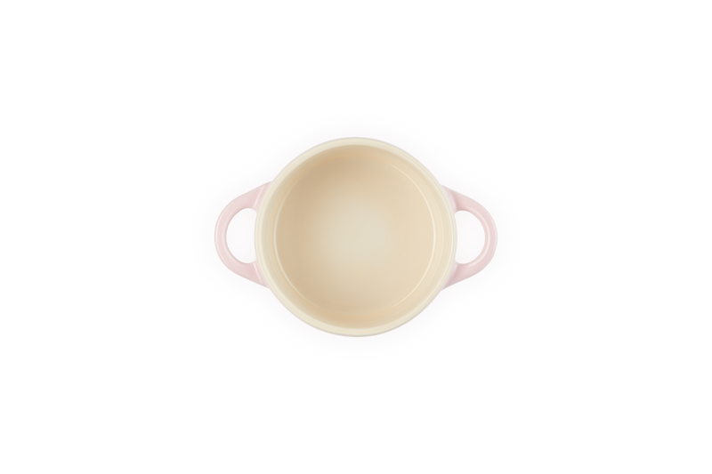 Mini Round Ceramic Casserole - 10Cm - Pink Cloth - Colored Button