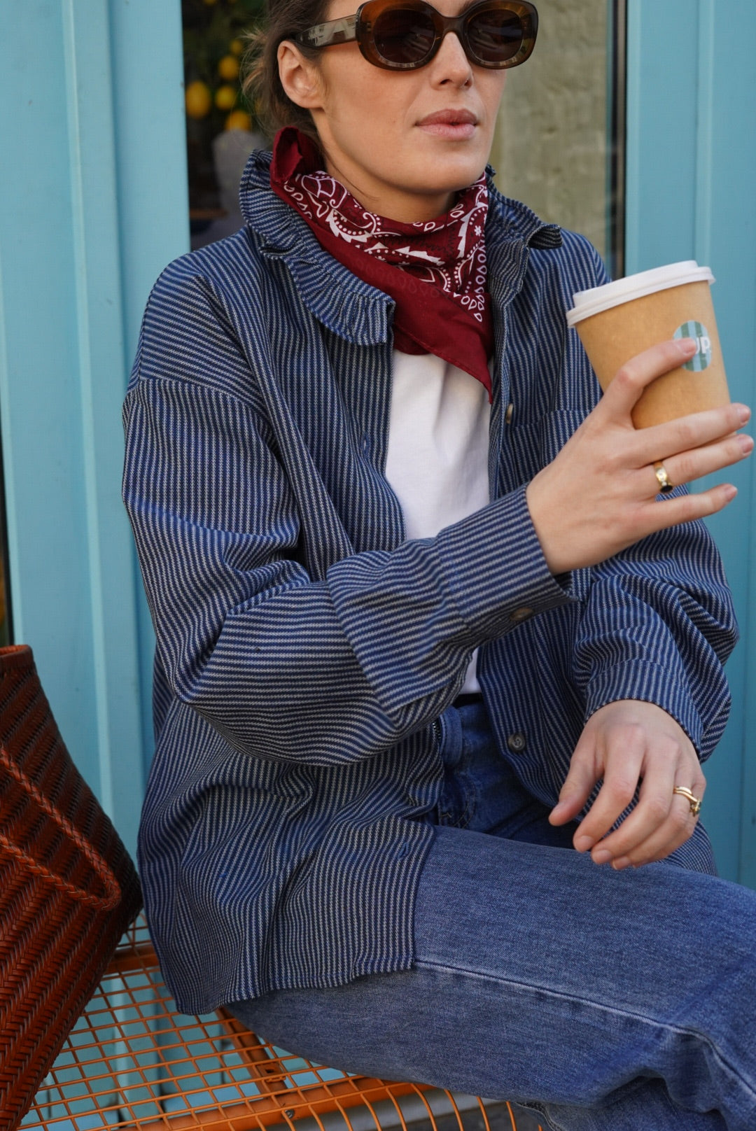 Lou Navy Stripe Overshirt