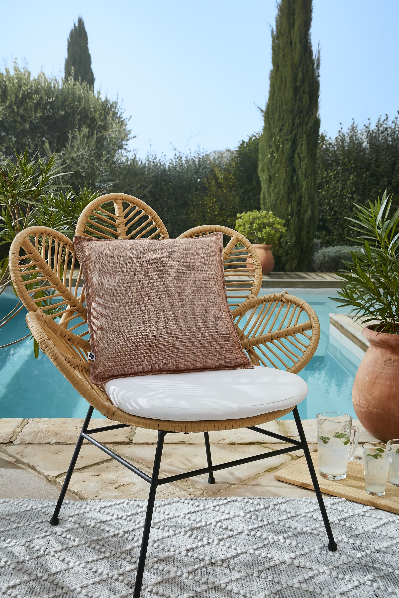 Naïa - Housse De Coussin - Polypropylène - Corail