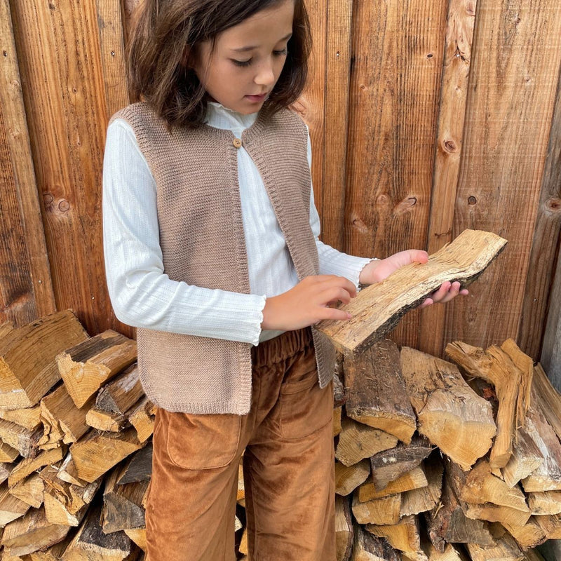 Sous Pull Eugénie Maille Pointelle Blanche - Enfant