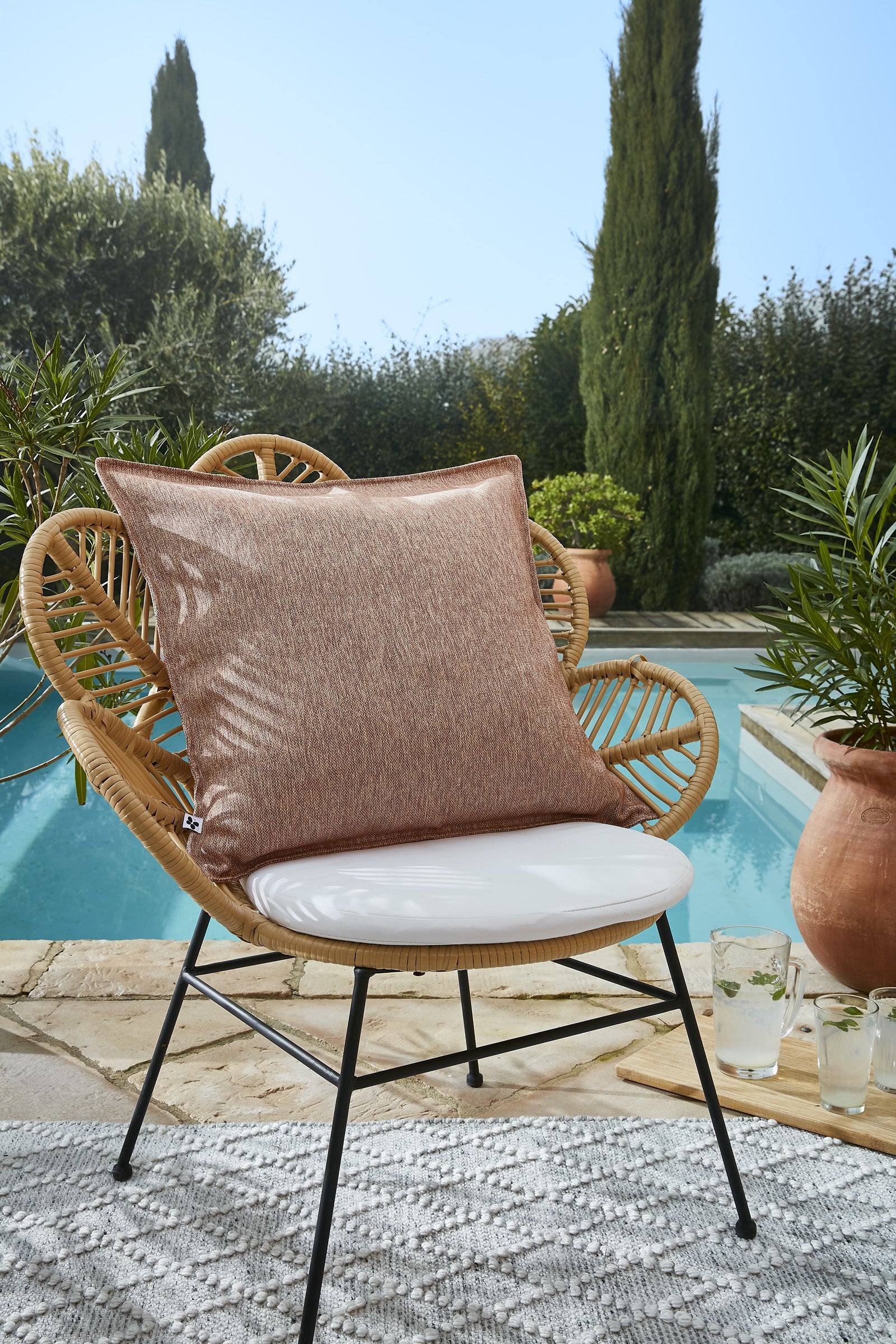 Naïa - Housse De Coussin - Polypropylène - Corail