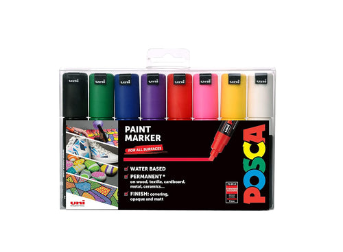 Set De 8 Marqueurs - Pointe Biseautée Large - Posca