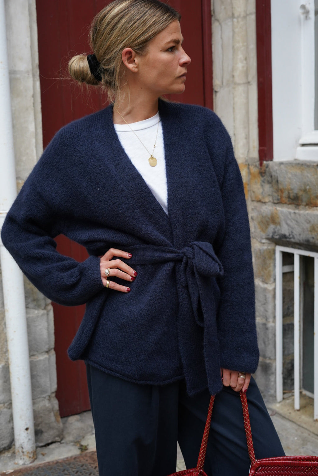 Lucien Navy Kimono Vest