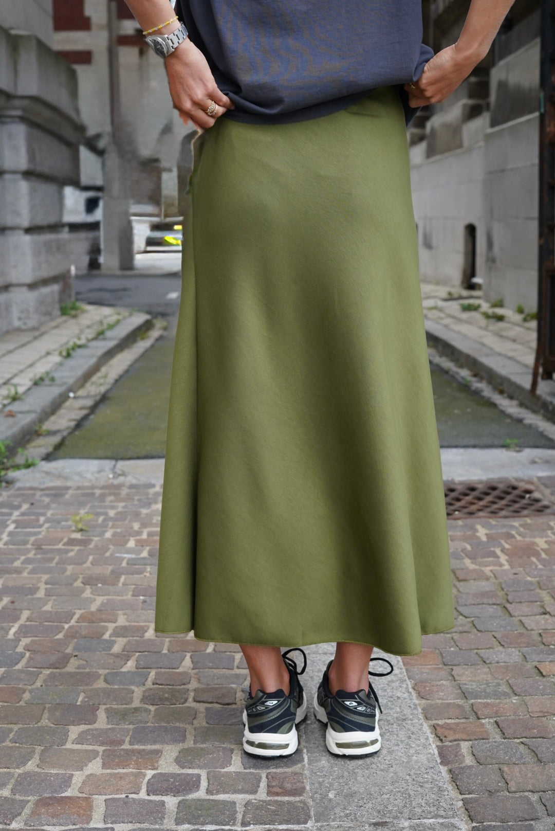 Alexandra Khaki Long Skirt