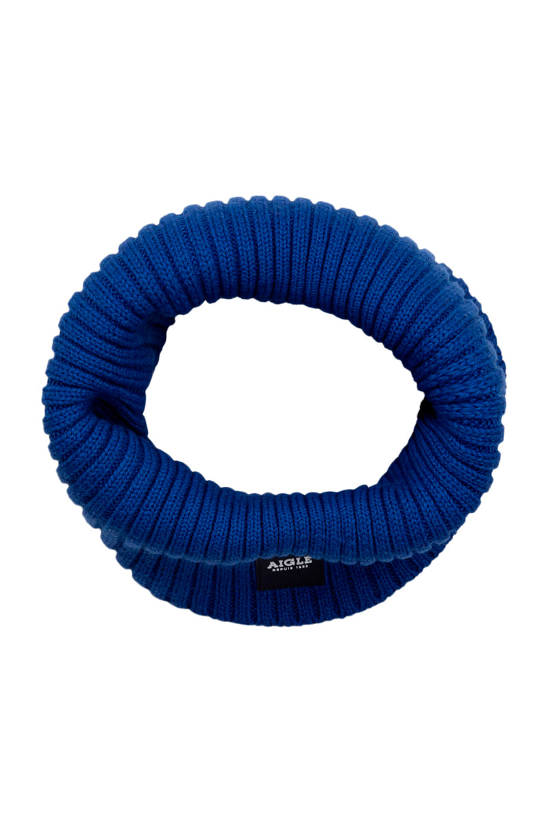 Scaldacollo in cotone biologico e lana - Blu elettrico - Bambini