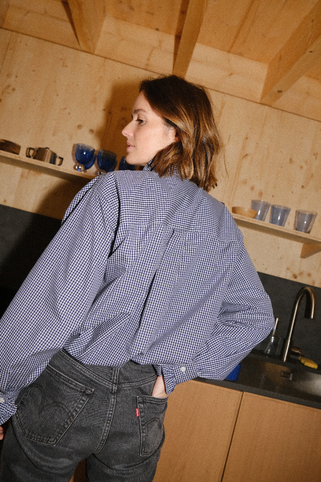 Garance Vichy Navy Blouse