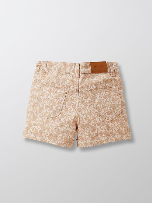 Cyrillus - Short Poches Plaquées - Rose Clair Uni Avec Decor - Fille