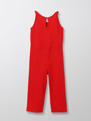 Fine Bret Jumpsuit - Plain Bright Red - Girl