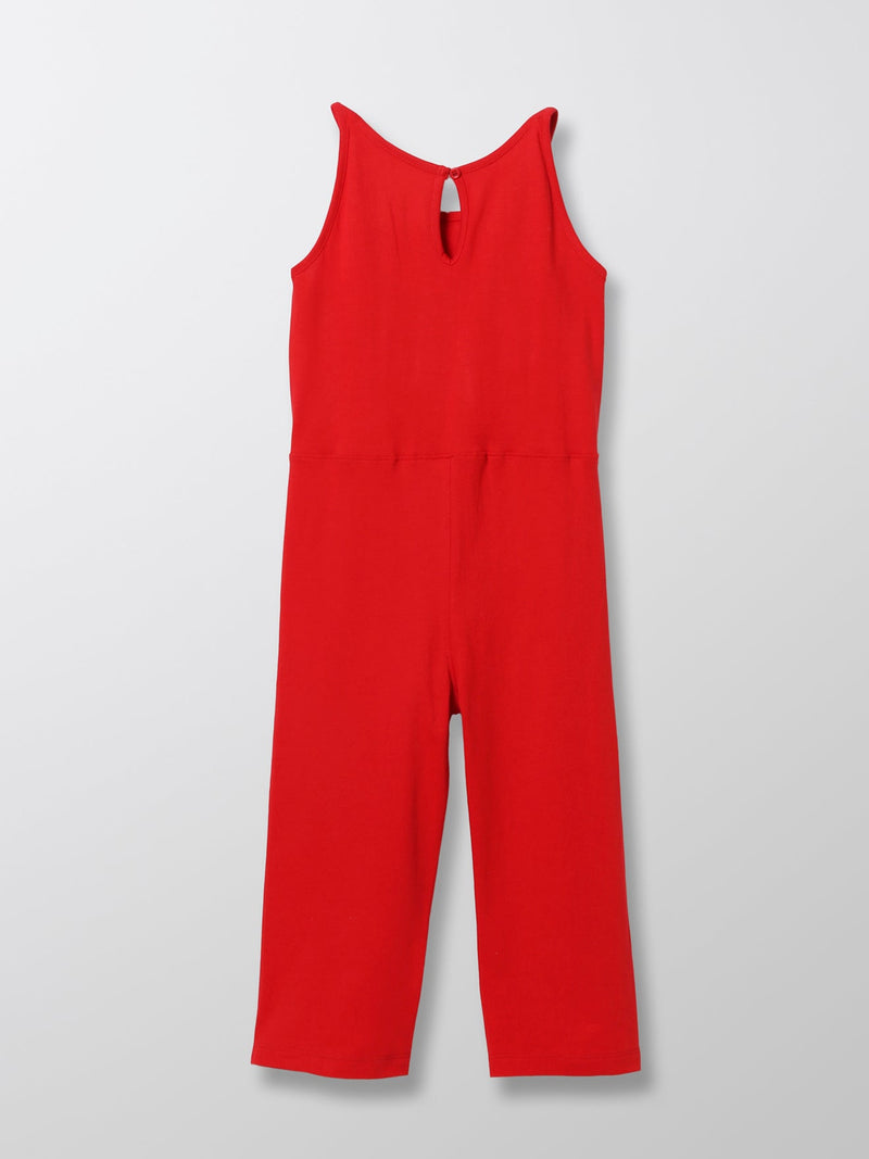 Fine Bret Jumpsuit - Plain Bright Red - Girl