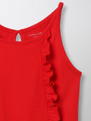 Fine Bret Jumpsuit - Plain Bright Red - Girl