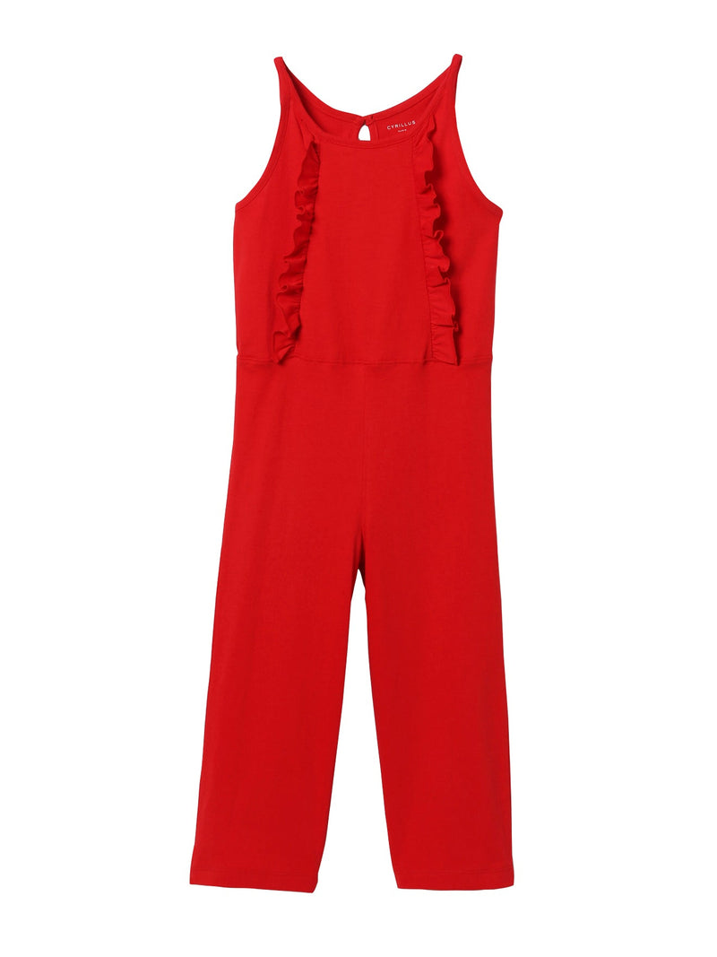 Fine Bret Jumpsuit - Plain Bright Red - Girl