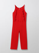 Fine Bret Jumpsuit - Plain Bright Red - Girl