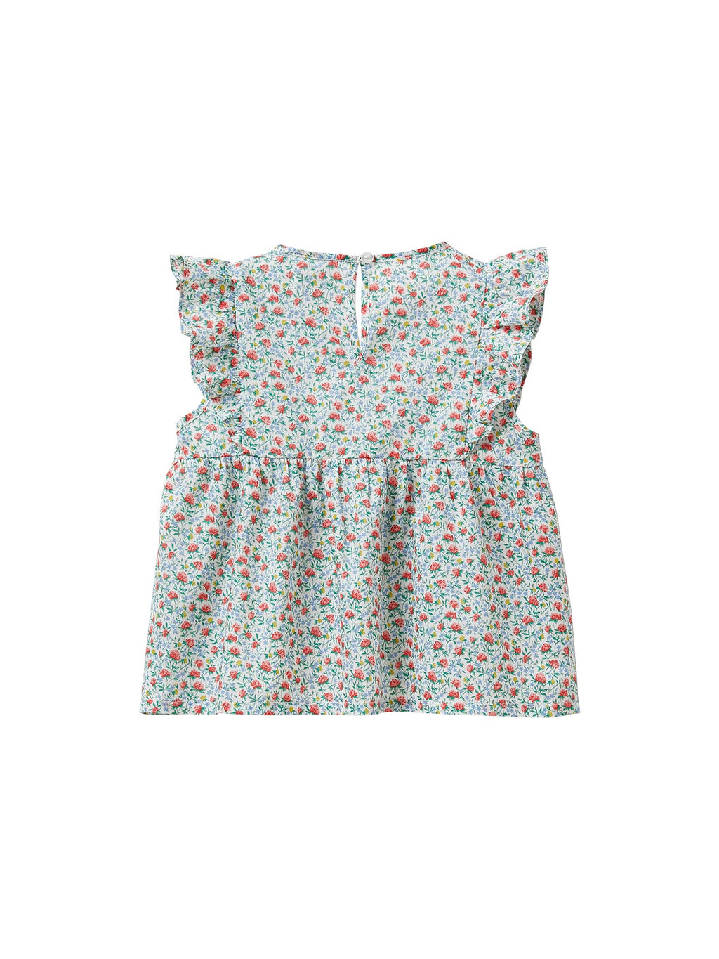 Blusa con plastrón fruncido - Estampado celeste - Niñas