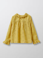 Camisa Ml Bordado - Liso Verde Medio - Niña