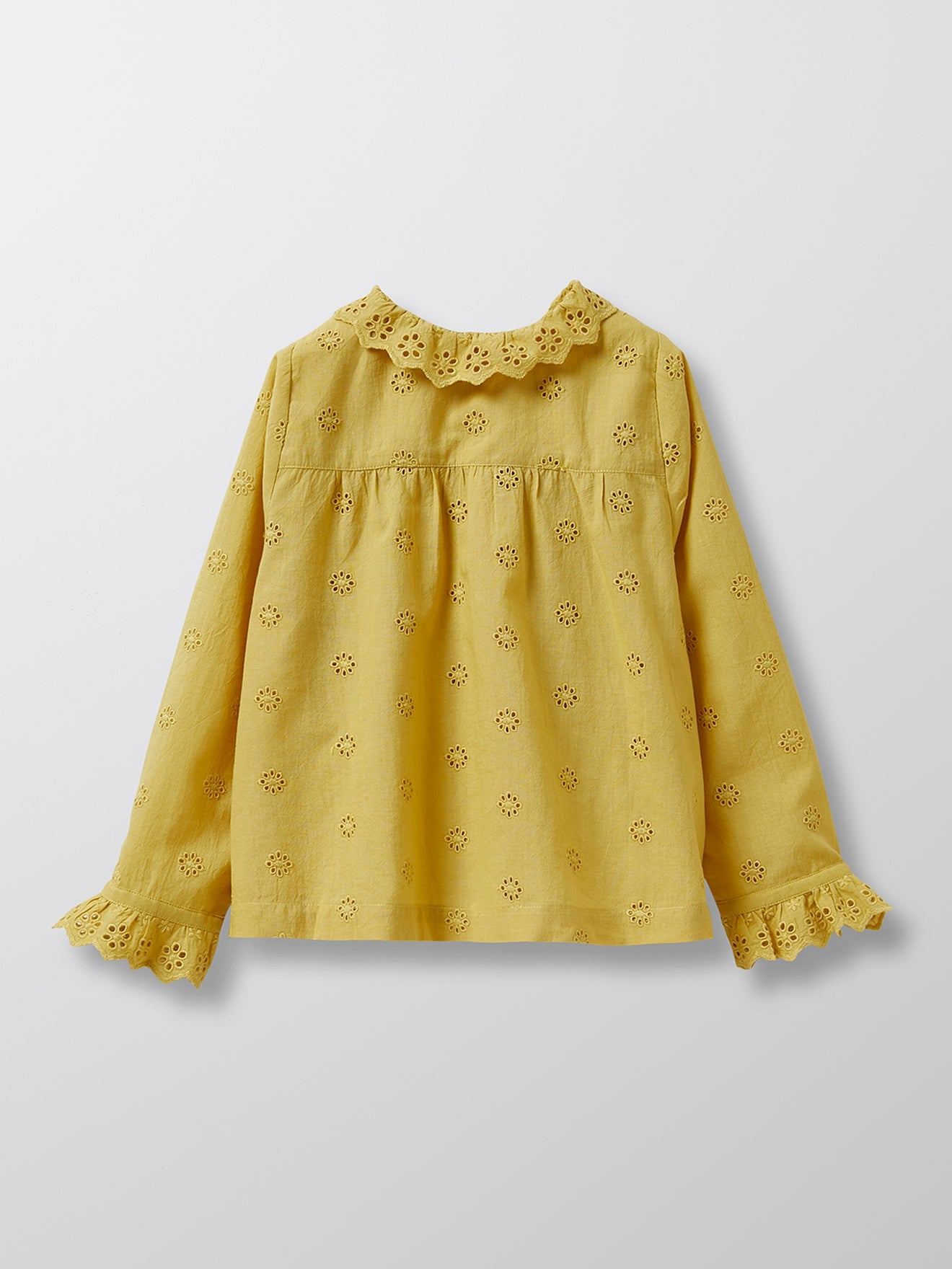 Camisa Ml Bordado - Liso Verde Medio - Niña