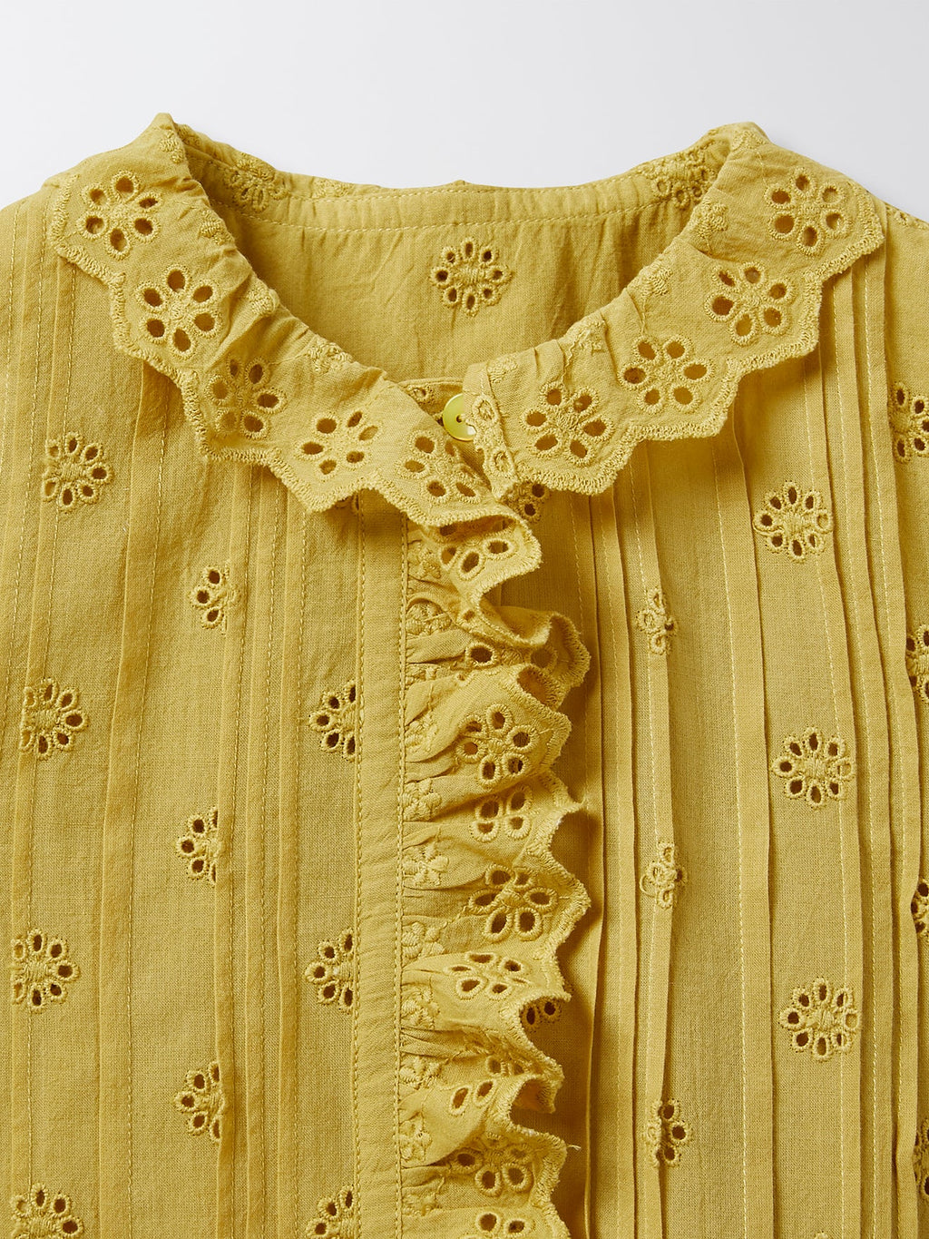 Camisa Ml Bordado - Liso Verde Medio - Niña