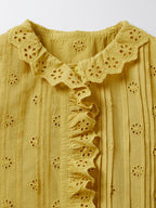 Camisa Ml Bordado - Liso Verde Medio - Niña