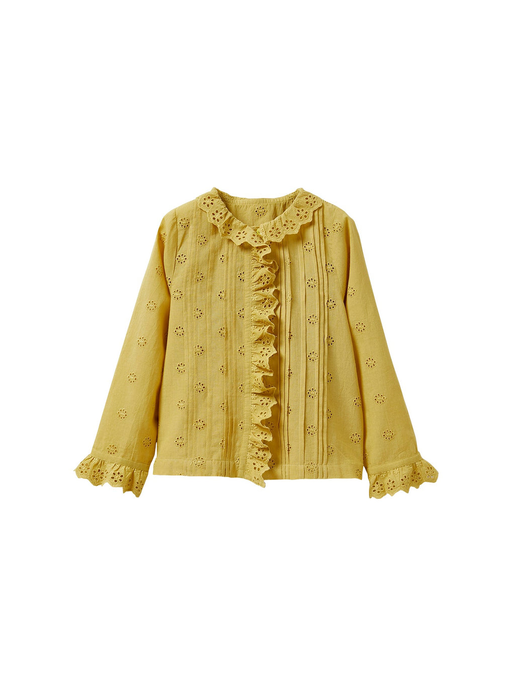 Camisa Ml Bordado - Liso Verde Medio - Niña