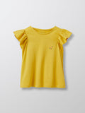Camiseta Man Volant - Verde Medio Liso Con Motivo - Niña