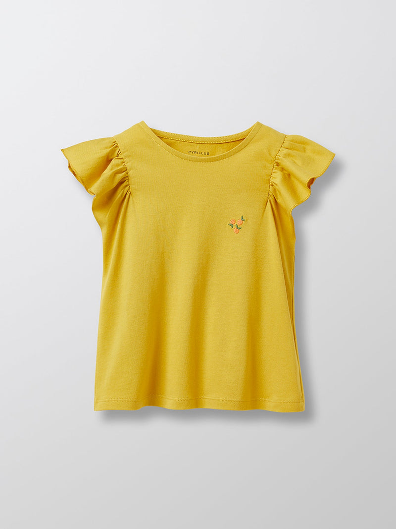 Camiseta Flying Man - Lisa Verde Medio Con Decoración - Niña
