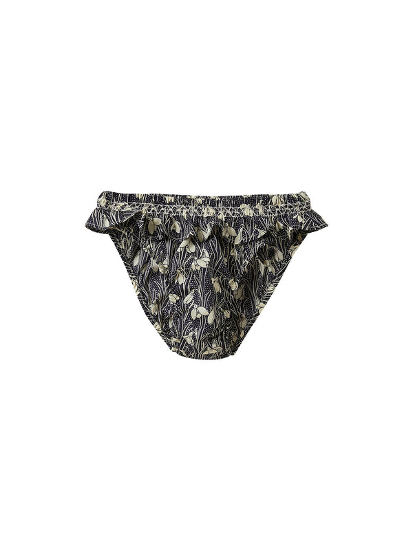 Smocked Briefs - Black Print - Girls