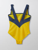 Bandeau One-Piece Swimsuit - Medium Blue Multicolor - Girl