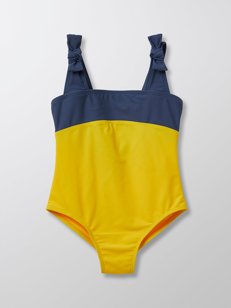 Bandeau One-Piece Swimsuit - Medium Blue Multicolor - Girl