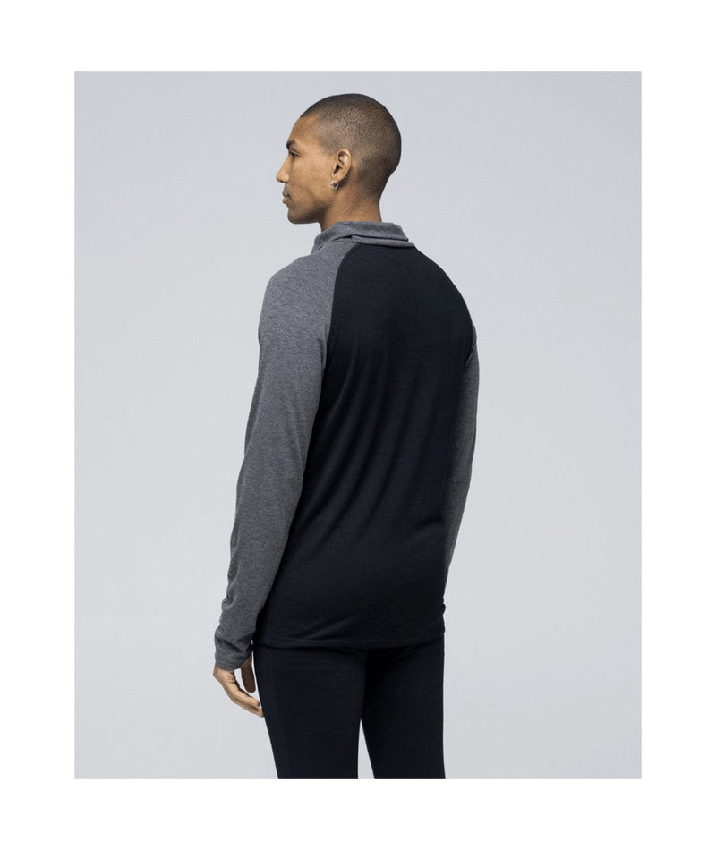 Pull Demi-Zip En Laine Mérinos Rétro - Noir - Homme