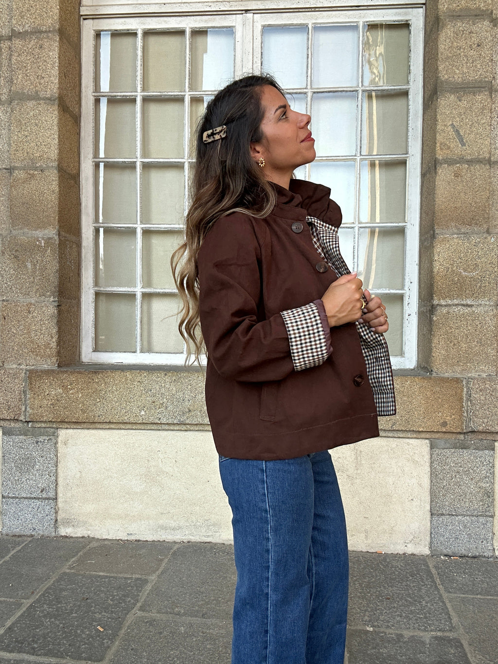 Alice chocolate cotton trench jacket