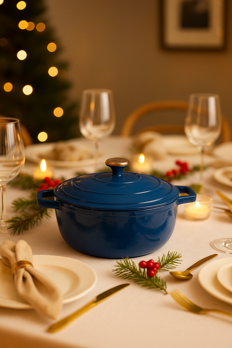 Sauteuse En Fonte D'Acier Ronde - Bleu