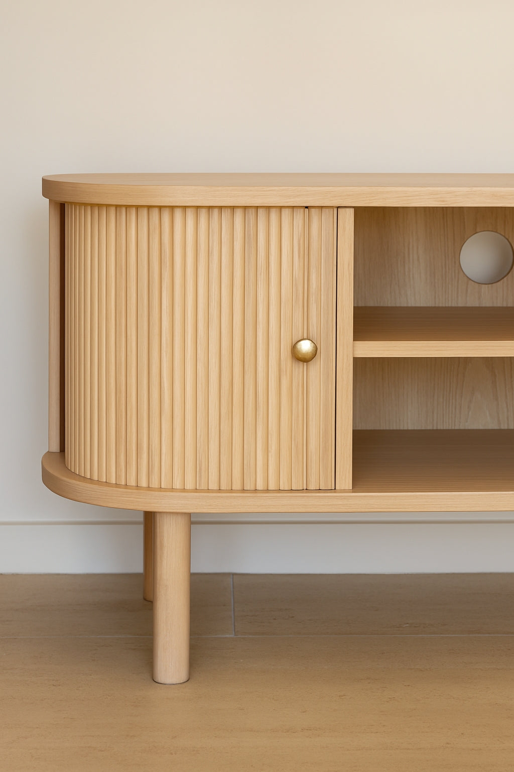 Hector - Meuble Tv - Bois De Pin - Naturel