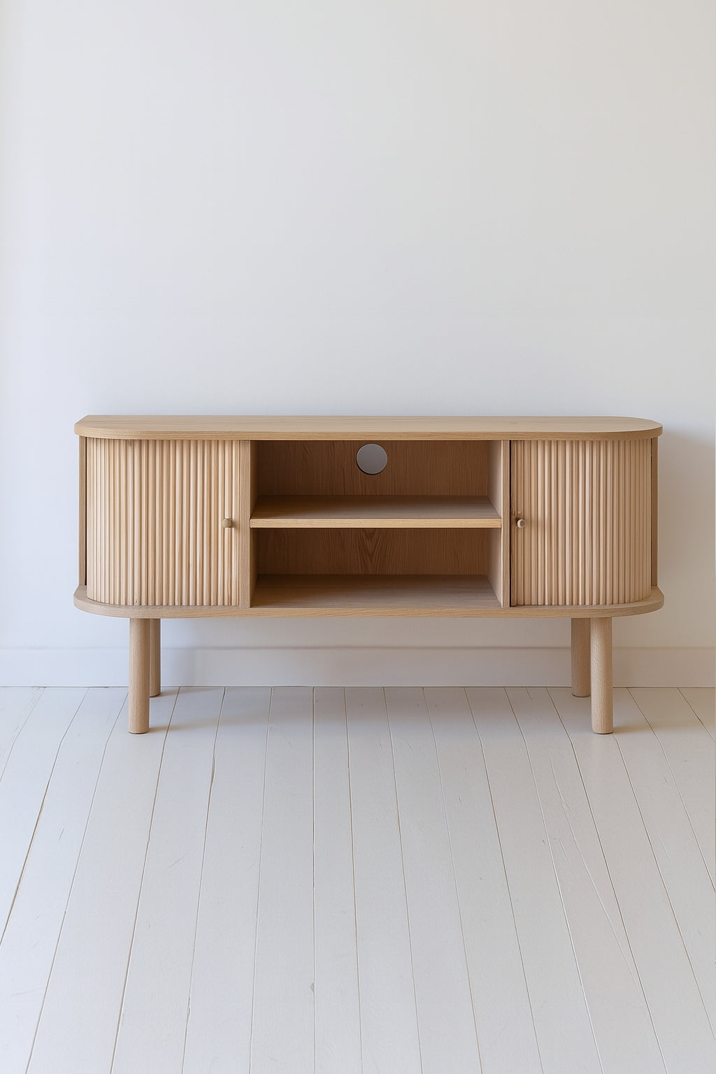 Hector - Meuble Tv - Bois De Pin - Naturel