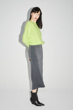 The Serena Maxi Skirt in Léo Green Knit