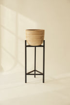 Lima - Cache Pot Medium - Rotin/Metal - Noir