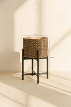 Yori - Petit Cache Pot Sur Pieds - Noir