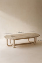 Mesa de centro Kristen en madera de pino reciclada - L 160 cm