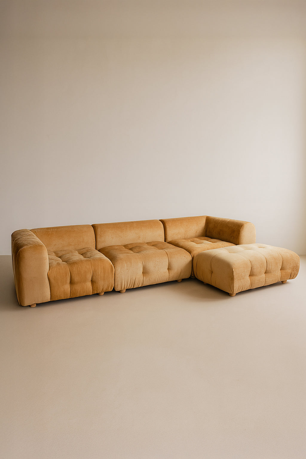 Sofá modular pequeño en terciopelo Panné - Terracotta Twiggy