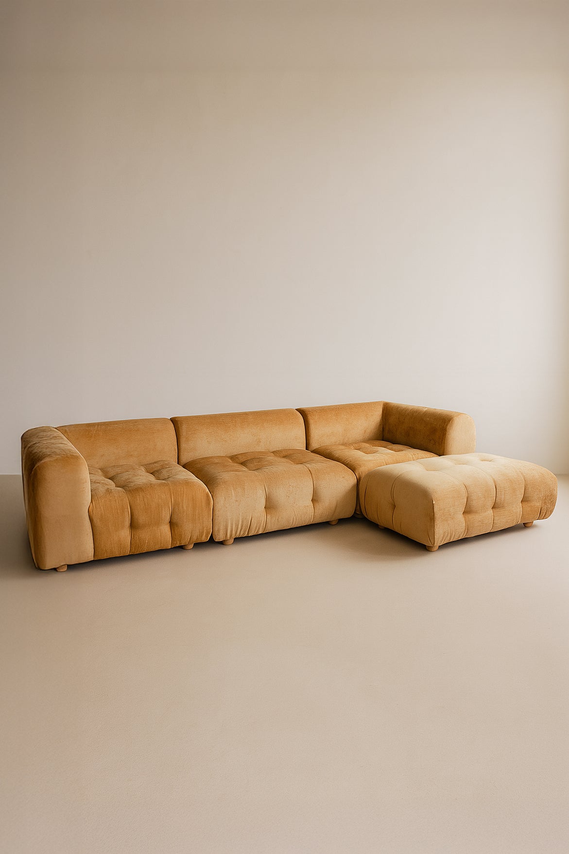 Sofá modular pequeño en terciopelo Panné - Terracotta Twiggy