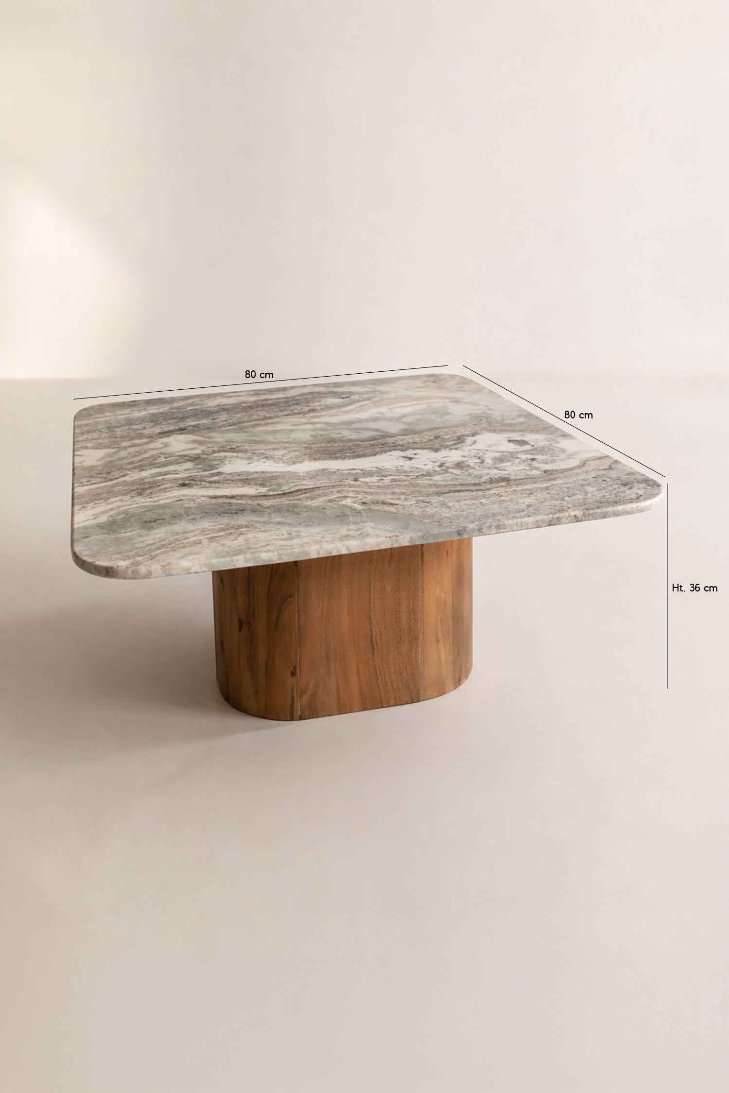 Bergen - Mesa de Centro - Madera de Acacia/Mármol - Gris