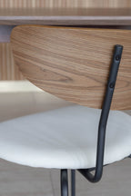 Mesa De Madera De Nogal Y 6 Sillas Riva - Pana Crudo